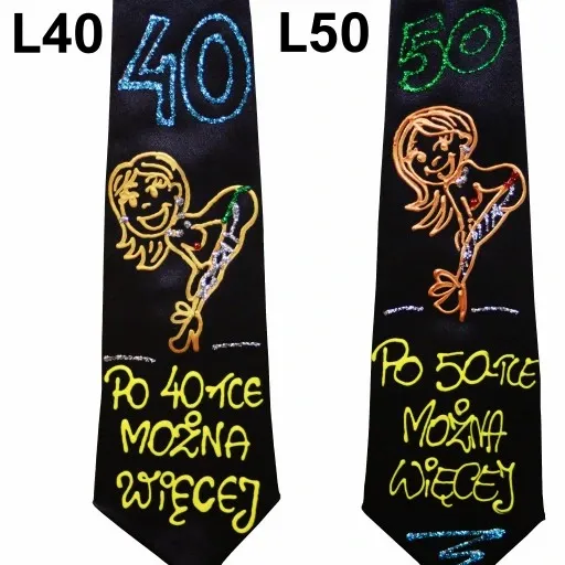 KRAWAT ręcznie malowany prezent URODZINY 18-80 CHŁOPAKA FACETA taty wzory zdjęcie 5