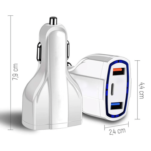 ładowarka samochodowa 2xusb i usb c czarna na Arena.pl