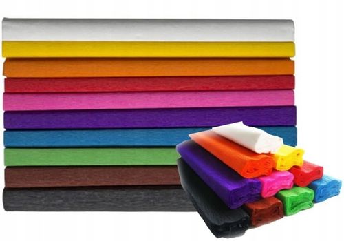 Bibuła marszczona szkolna 25x200 10 kolorów MIX Happy Color do wyprawki na Arena.pl