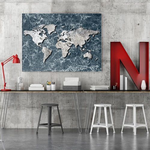 Obraz na płótnie - Canvas, Mapa świata na marmurze 120x80 na Arena.pl