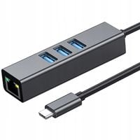 PRZEJŚCIÓWKA USB-C ETHERNET ADAPTER KARTA SIECIOWA LAN HUB USB GIGABIT RJ45