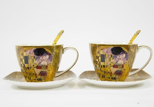 Filiżanka filiżanki kpl. 2 szt podstawka łyżeczka Klimt 250ml 110619 na Arena.pl