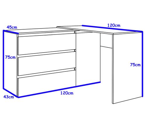Biurko narożne MEGAN N5 białe na Arena.pl