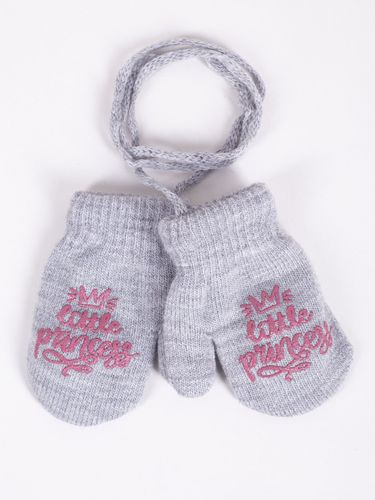 Rękawiczki dziewczęce jednopalczaste ze sznurkiem szare 12 YOCLUB na Arena.pl
