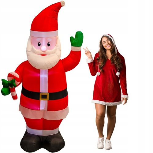 MIKOŁAJ nadmuchiwany ŚWIECĄCY DUŻY pompowany LED 215cm dmuchawiec na Arena.pl