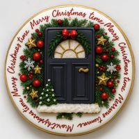 CIASTKO LUKROWANE ŚWIĄTECZNE DRZWI KOŁO NO1 ROZ.M RĘCZNIE ROBIONE