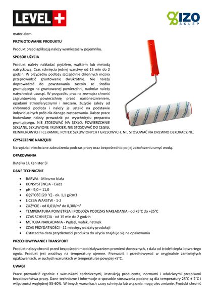 Grunt Krzemianujący 20L Grunt Duży Wałek Malarski zdjęcie 6