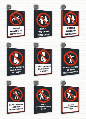 Tabliczka znak informacyjny 40x30 Antracyt ZAKAZ WSTĘPU DZIECIOM Dibond na Arena.pl