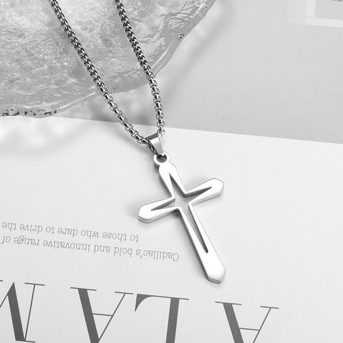 ŁAŃCUSZEK Z KRZYŻYKIEM Srebrny Męski Krzyż Łańcuch Naszyjnik WŁOSKI GRATIS na Arena.pl