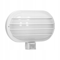 LAMPA ZEWNĘTRZNA Z CZUJNKIEM RUCHU ZMIERZCHU ŚCIENNA ELEWACYJNA E27 BIAŁA