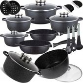 KOMPLET GARNKÓW MARMUROWYCH PATELNIA ZESTAW GARNKI INDUKCJA