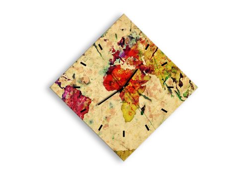 Zegar Ścienny - Mapa Kontynenty  - 40X40 Cm - C3Ad40X40-3582 na Arena.pl