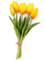 TULIPAN SILIKONOWY SZTUCZNE TULIPANY BUKIET 5 sztuk 25 cm POMARAŃCZOWE