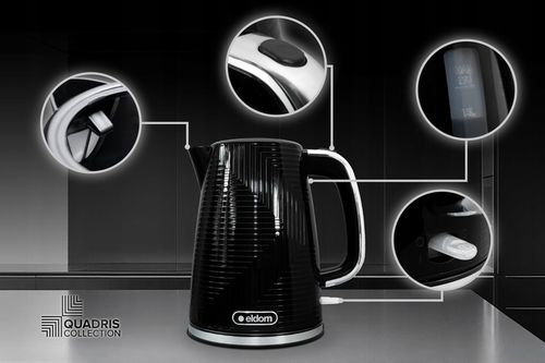CZAJNIK ELEKTRYCZNY BEZPRZEWODOWY CZARNY 2200W 1,7l STRIX ELDOM C320C na Arena.pl