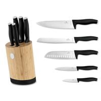 zestaw noży berlinger haus bh-2753 matte black w bloku bambusowym