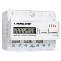 Qoltec Licznik energii 3-fazowy DIN 100A LCD/LED
