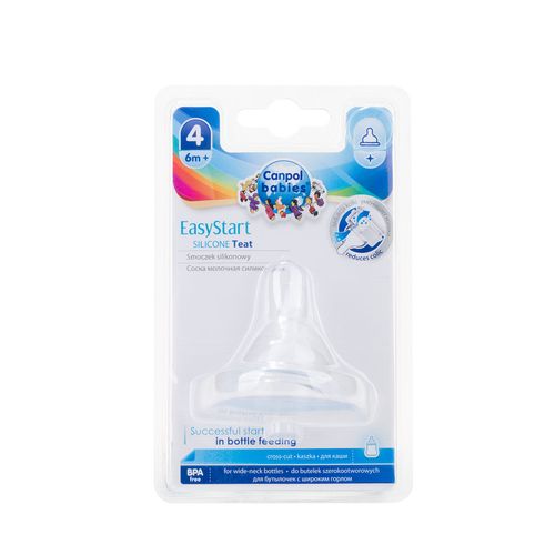 Smoczek do butelek szerokootworowych EasyStart silikonowy. Przepływ do kaski na Arena.pl