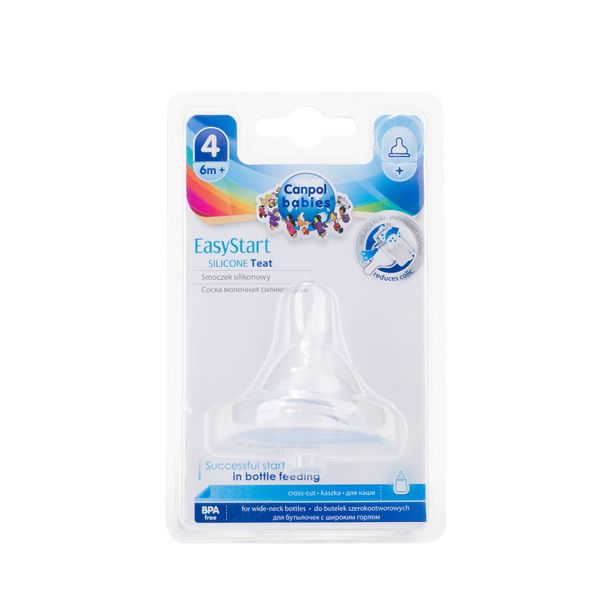 Smoczek do butelek szerokootworowych EasyStart silikonowy. Przepływ do kaski zdjęcie 5