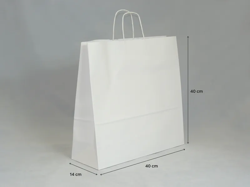 Torba papierowa biała 40 x 14 x 40 cm zdjęcie 1