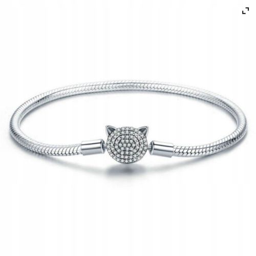 Bransoletka modułowa baza do Charms SREBRO 925 Kotek 21 cm na Arena.pl