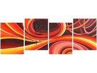 45CM 120CM ZEGAR 4 ELEM POMARAŃCZOWY WIR ŚCIENNY