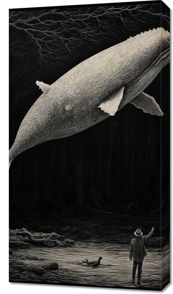 Obraz 50x90cm Biały Wieloryb zdjęcie 1