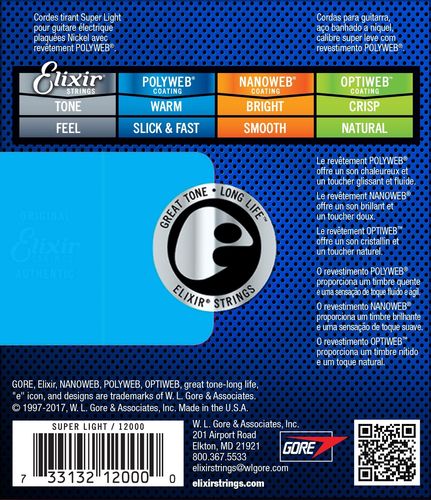 Struny do gitary elektrycznej Elixir 12000 Nickel POLYWEB Coating 9-42 na Arena.pl