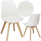 Krzesło skandynawskie do kuchni salonu jadalni Verde tapicerowana poduszka białe