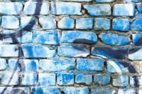 FOTOTAPETA GRAFFITI NIEBIESKI MUR CEGŁY