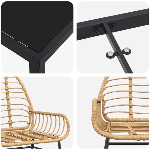 Zestaw do jadalni w ogrodzie 3 pcs Brązowy polirattan na Arena.pl