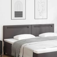 Zagłówek Ze LED Lights Montowane na ścianie Szary 200 cm PVC