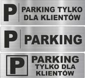 Tabliczka tablica laminat twój napis PARKING DLA KLIENTÓW grawer