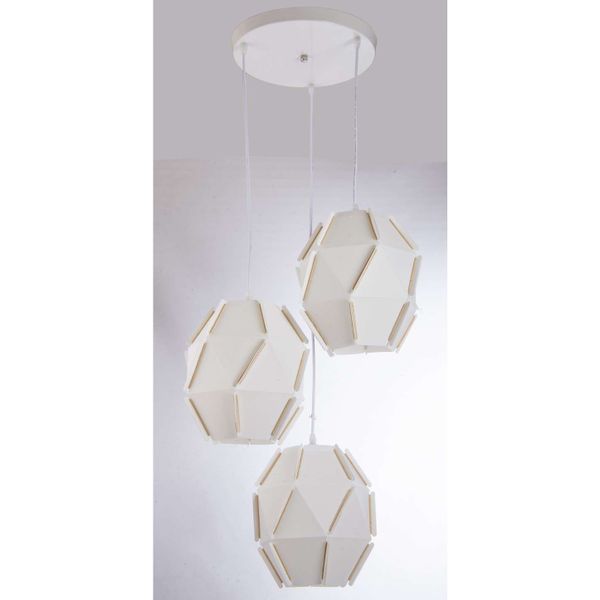 LAMPA wisząca VEN W-P 0196/3 WT geometryczna kule balls kaskada białe zdjęcie 1