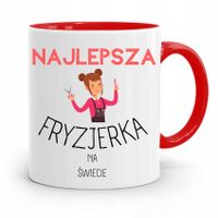 Kubek Czerwony Fryzjera Najlepsza Fryzjerka Z Nadrukiem Ze Zdjęciem
