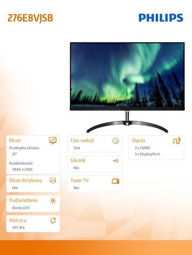 Monitor 27 276E8VJSB IPS 4k DP HDMIx2 na Arena.pl