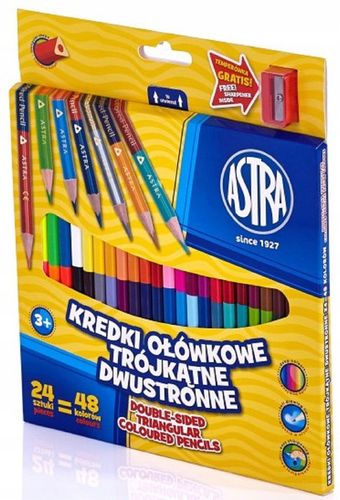 Kredki ołówkowe ASTRA dwustronne 24=48 na Arena.pl