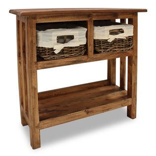 Stolik konsola, lite drewno z odzysku, 69 x 28 x 70 cm