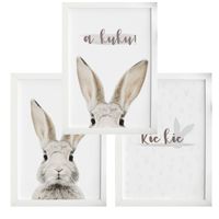 ZESTAW 3 szt. Plakaty Obrazki do Pokoju Dziecięcego KRÓLIK STEFAN A3