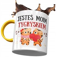 Kubek Żółty Z Tygryskiem Słodki Na Prezent Z Nadrukiem Ze Zdjęciem