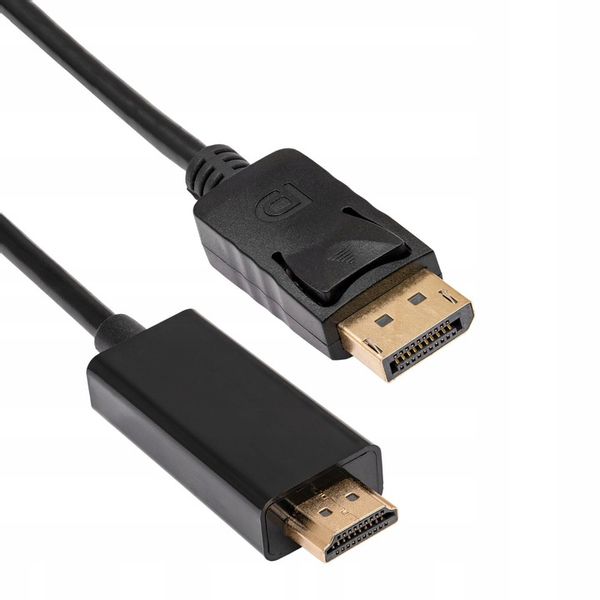 Kabel Display Port HDMI 2.0 Akyga AK-AV-05 do monitora 4K Audio Video 1.8m zdjęcie 1