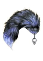 Korek Analny Lisia Kita Fox Tail Blue Xxl - Niebieski