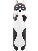 DŁUGI CZARNY PIES HUSKY PODUSZKA MASKOTKA DLA DZIECI PLUSZAK 90 cm