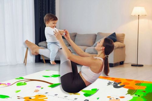 DWUSTRONNA MATA PIANKOWA SKŁADANA DLA DZIECI 180X120 UROCZE ŻYRAFY MIARKA na Arena.pl