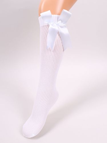 Podkolanówki dziewczęce dziecięce w prążek białe 27-30 YOCLUB na Arena.pl