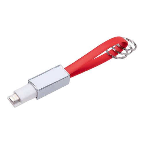 Brelok do kluczy - kabel do transmisji danych Lightning do sublimacji - czerwony zdjęcie 2