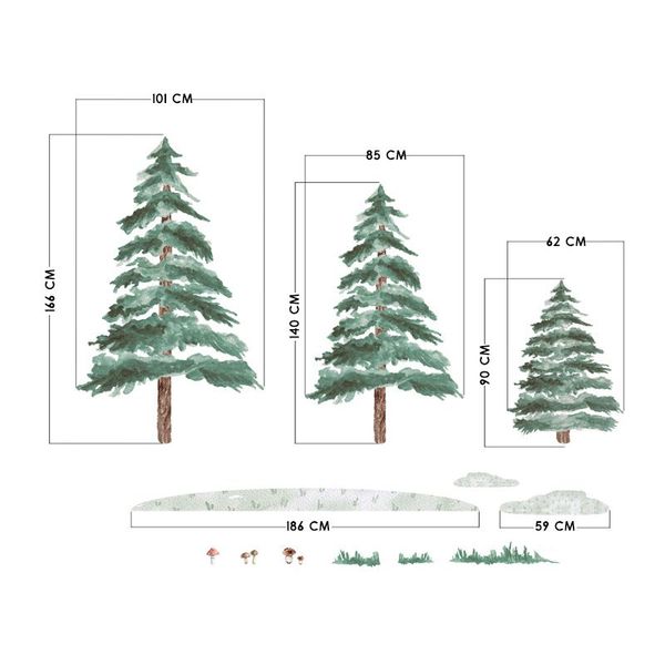 Naklejki Choinki / Świerki 3szt. DK314 zdjęcie 3