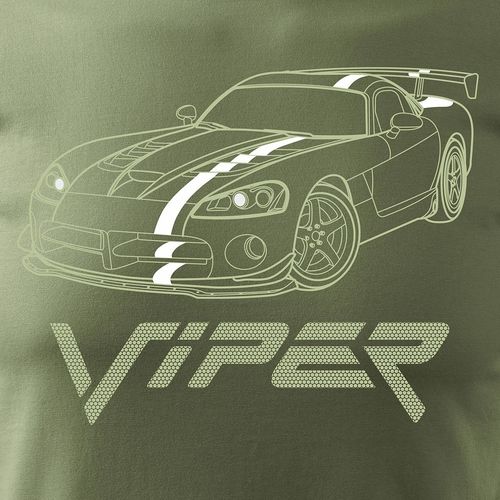 Koszulka z samochodem Dodge Viper męska khaki REGULAR XL na Arena.pl