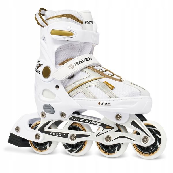 Rolki Regulowane RAVEN Pulse White/Gold 37-40 zdjęcie 1