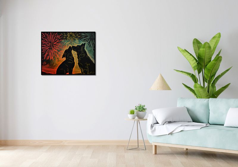 Plakat 76x60,5cm Psi Uścisk zdjęcie 4