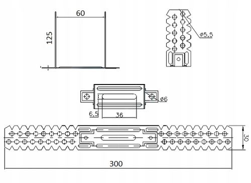 WIESZAK PŁASKI ES 60/125 0,8mm DO SUFITÓW PŁYT GK PROFILI CD60 100sztuk na Arena.pl